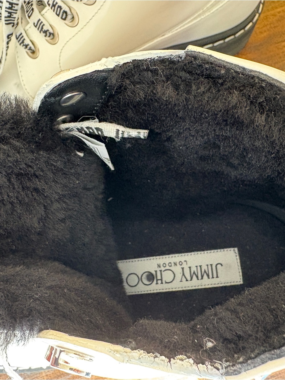 Jimmy Choo Voyager Heated White Leather Shearling Winter Boots EU 41 - Picture 11 of 16